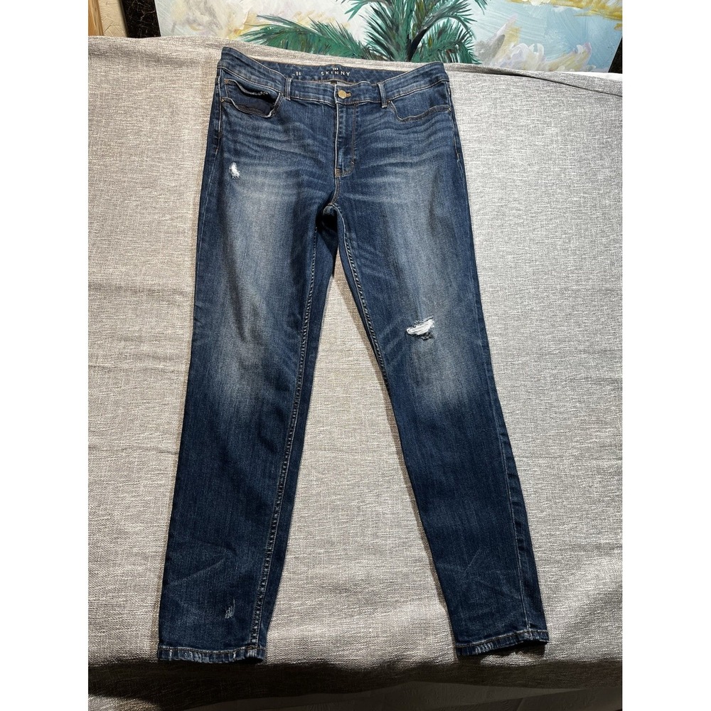 White Black Women's Blue Denim Skinny Jeans Slim Fit Mid Rise Distressed 5-Pkt